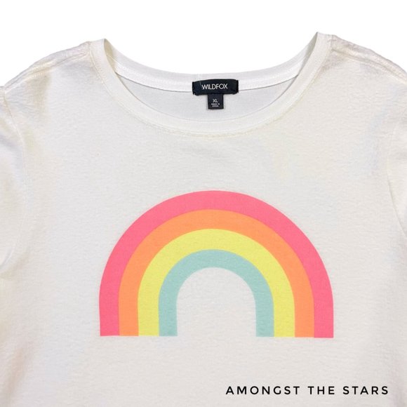 Wildfox Light Hearted Rainbow Baggy Beach Jumper - Picture 2 of 4